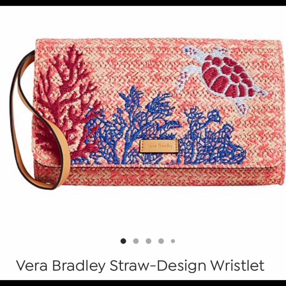 NWT Vera Bradley Straw Design Wristlet